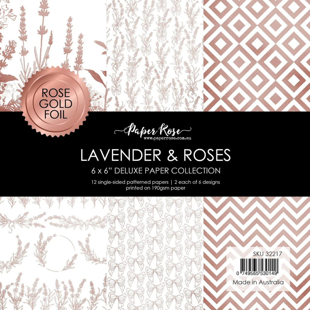 Paper Rose - Lavender & Roses - Rose Gold Foil 6" x 6" Paper Collection