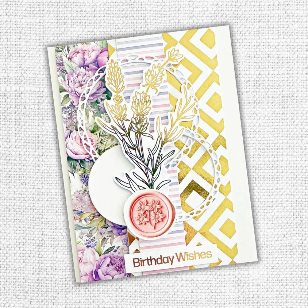 Paper Rose - Lavender & Roses - Gold Foil 12" x 12" Paper Collection