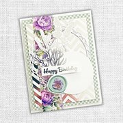 Paper Rose - Lavender & Roses - Silver Foil 12" x 12" Paper Collection