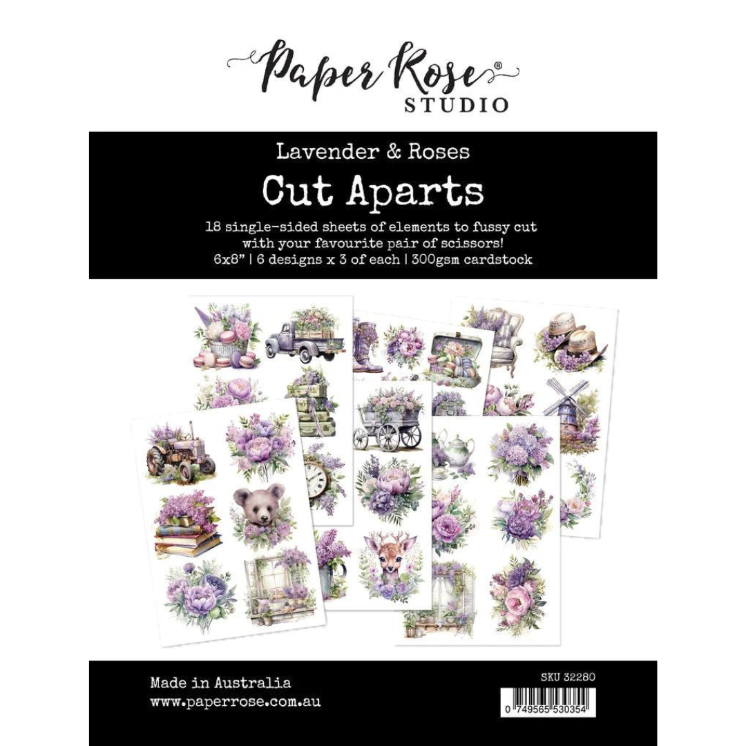 Paper Rose - Lavender & Roses Cut Aparts Paper Pack