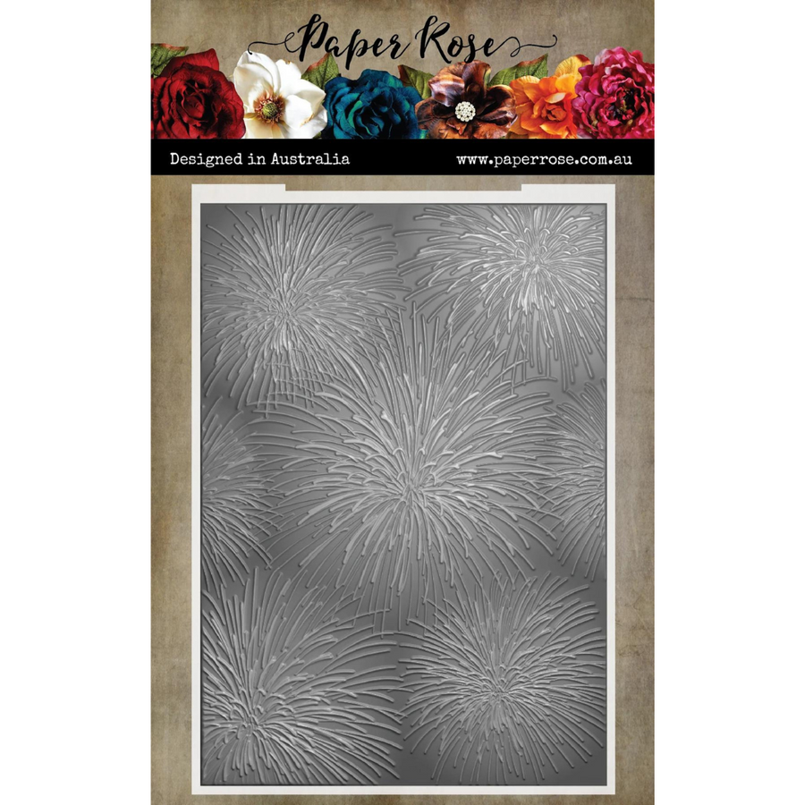 Paper Rose - Fireworks 3D Embossing Folder