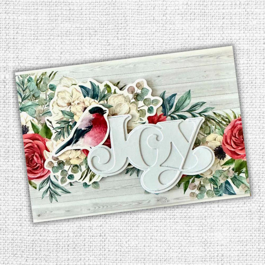 Paper Rose - Fancy Script Layered Joy Metal Cutting Die