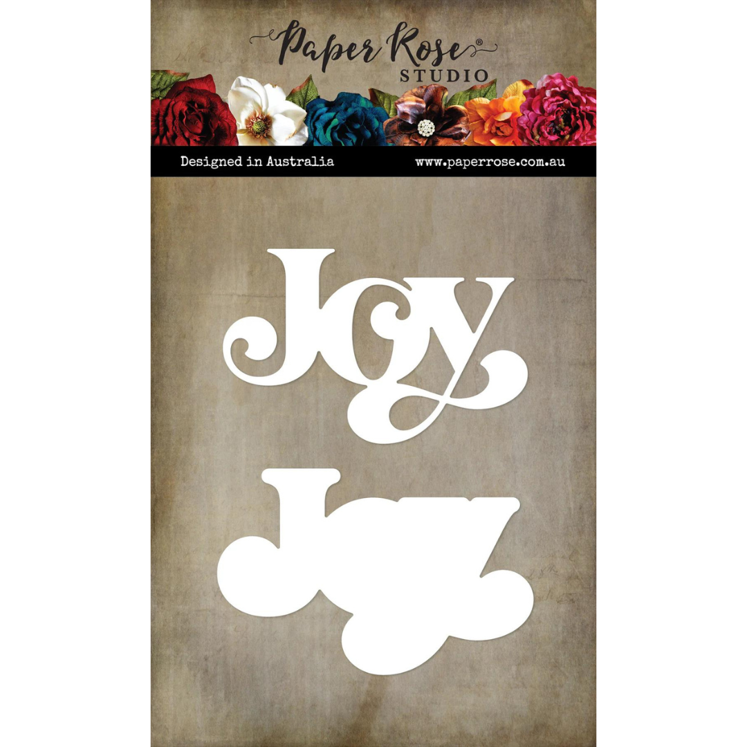 Paper Rose - Fancy Script Layered Joy Metal Cutting Die