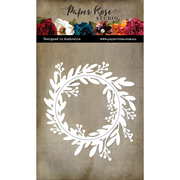 Paper Rose - Floral Holly Christmas Wreath Metal Cutting Die