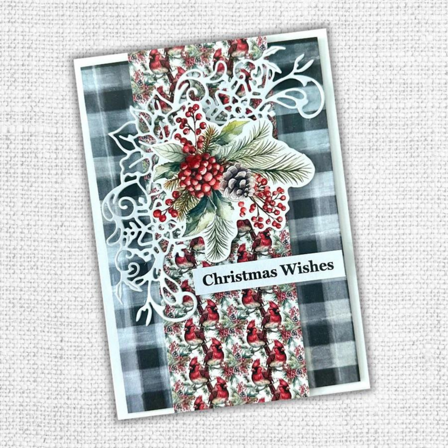 Paper Rose - White Christmas Poinsettia Corner Metal Cutting Die