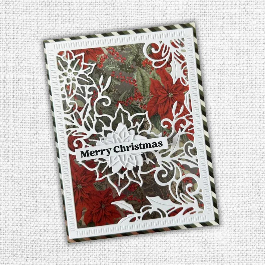 Paper Rose - White Christmas Poinsettia Coverplate Metal Cutting Die