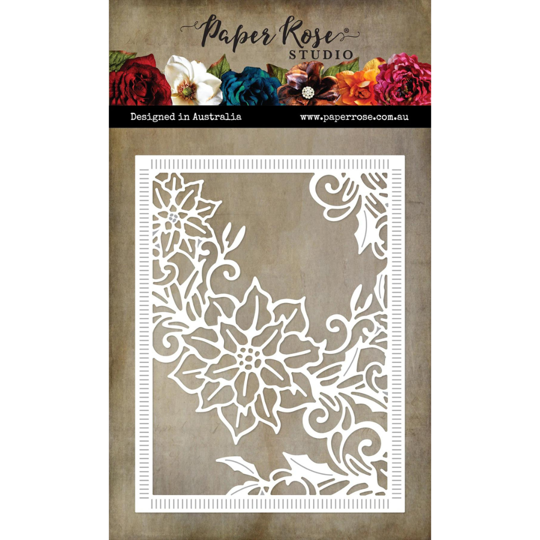 Paper Rose - White Christmas Poinsettia Coverplate Metal Cutting Die