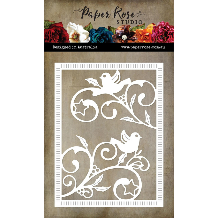 Paper Rose - White Dove & Flourish Coverplate Metal Cutting Die