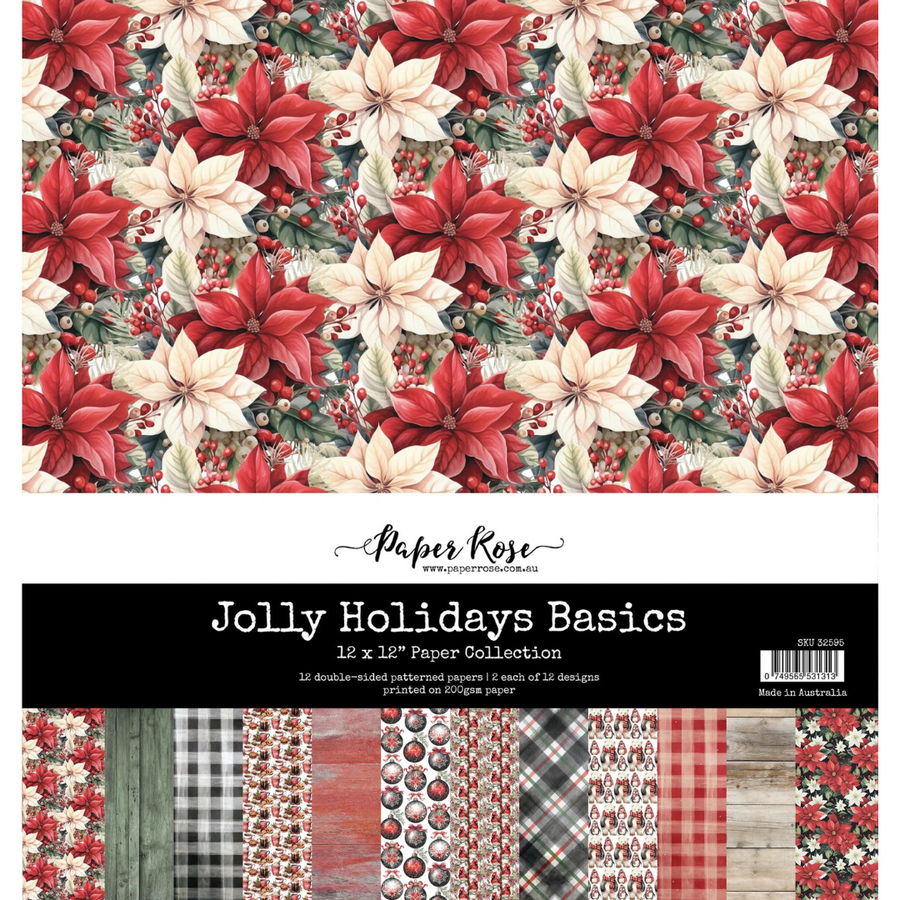 Paper Rose - Jolly Holiday Basics 12" x 12" Paper Collection