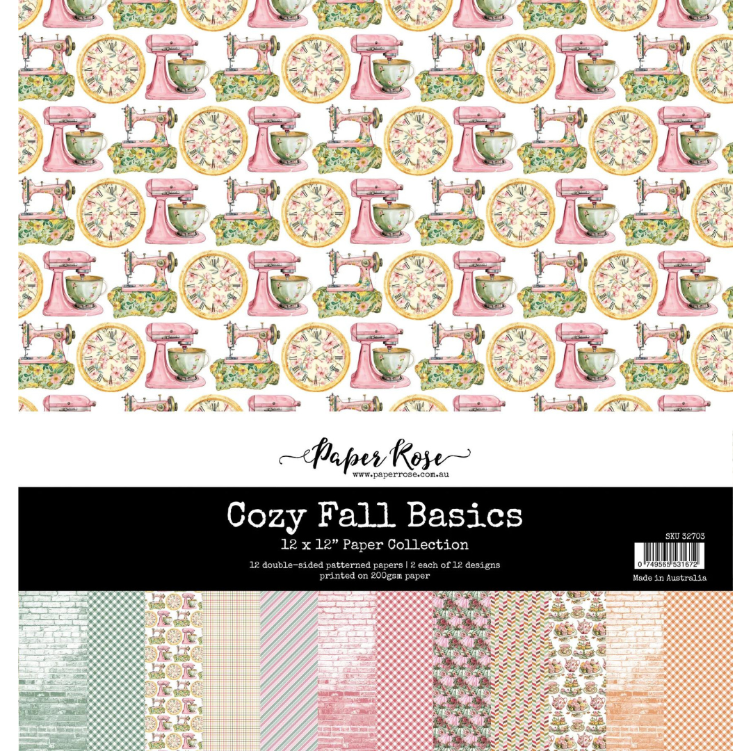 Paper Rose - Cozy Fall Basics 12" x 12" Paper Collection