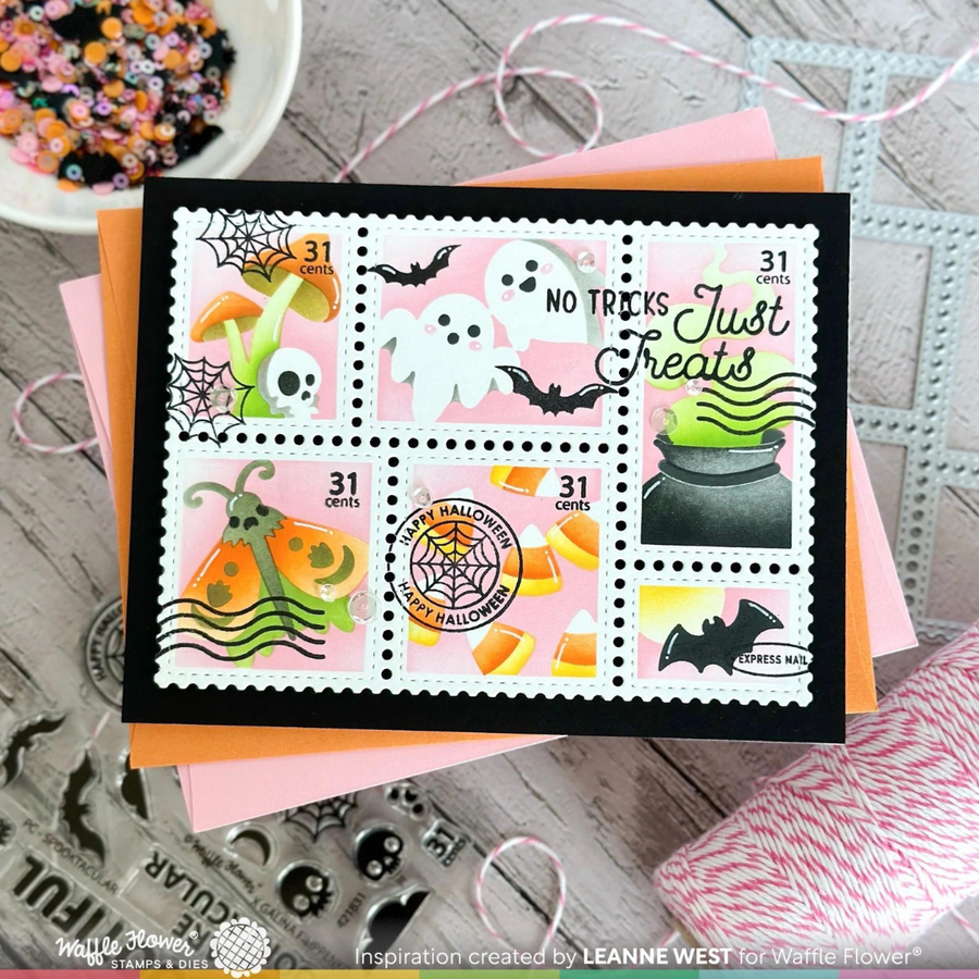 Waffle Flower - Postage Collage Spooktacular Stamp Set