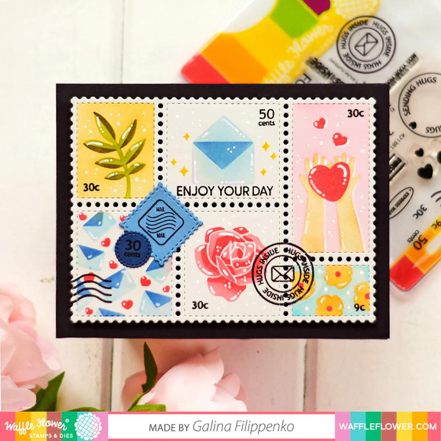 Waffle Flower - Postage Collage Die