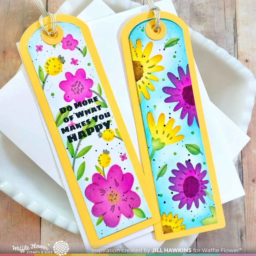 Waffle Flower - Round Floral Bookmark Duo Stamp Set