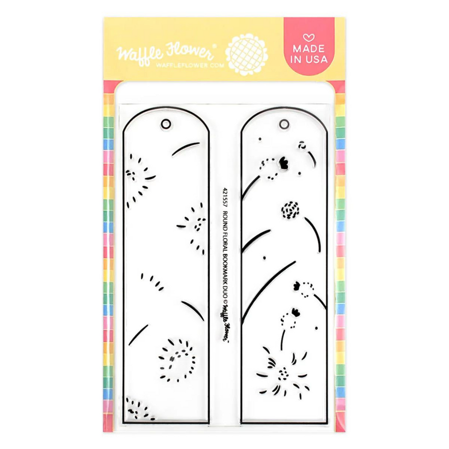 Waffle Flower - Round Floral Bookmark Duo Stamp Set