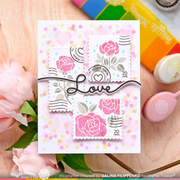 Waffle Flower - Postage Collage Rose Stencil