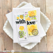 Waffle Flower - Postage Collage Rose Stencil