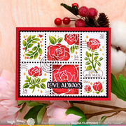 Waffle Flower - Postage Collage Rose Stencil