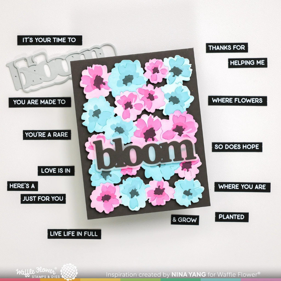 Waffle Flower - Painted Flowers Background Die