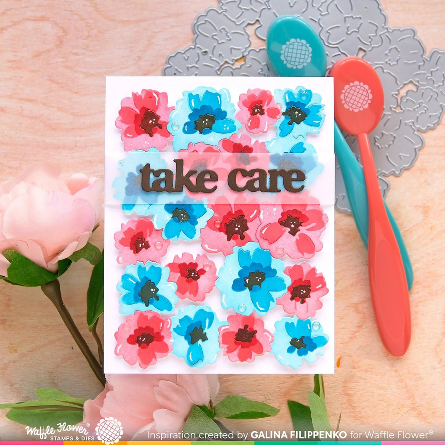 Waffle Flower - Painted Flowers Background Die