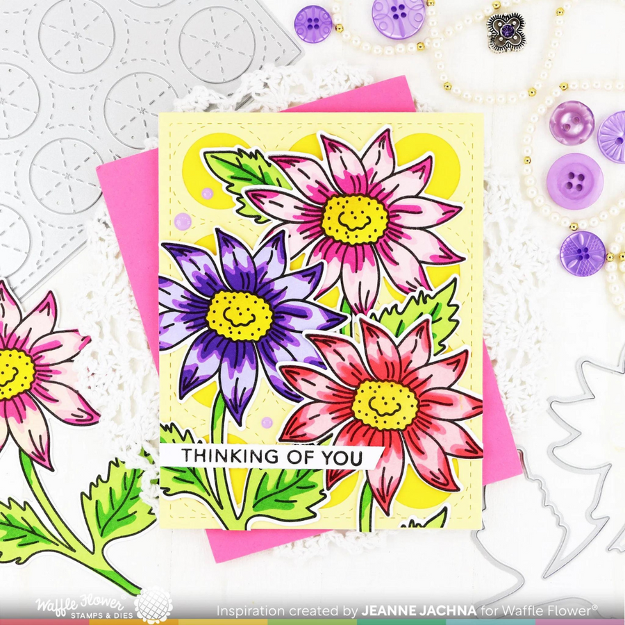 Waffle Flower - Sketched Aster Stamp Set