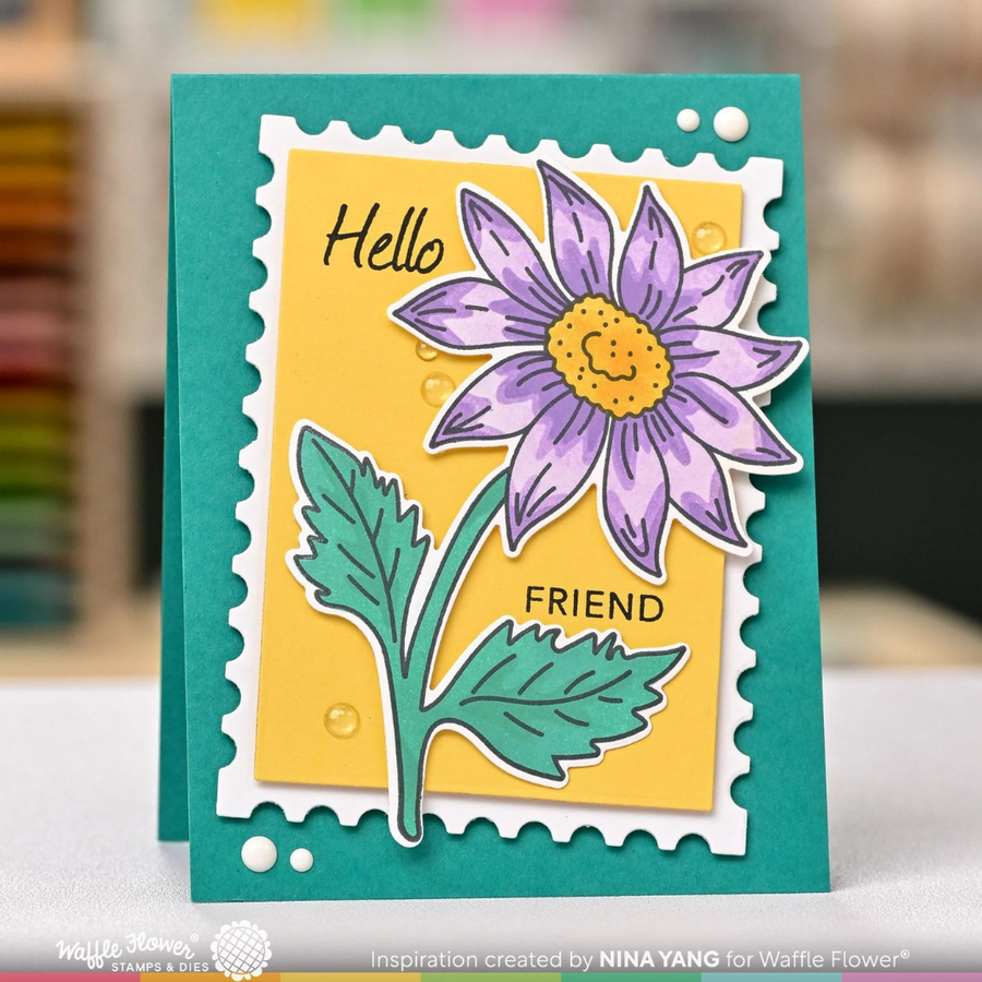 Waffle Flower - Sketched Aster Matching Die