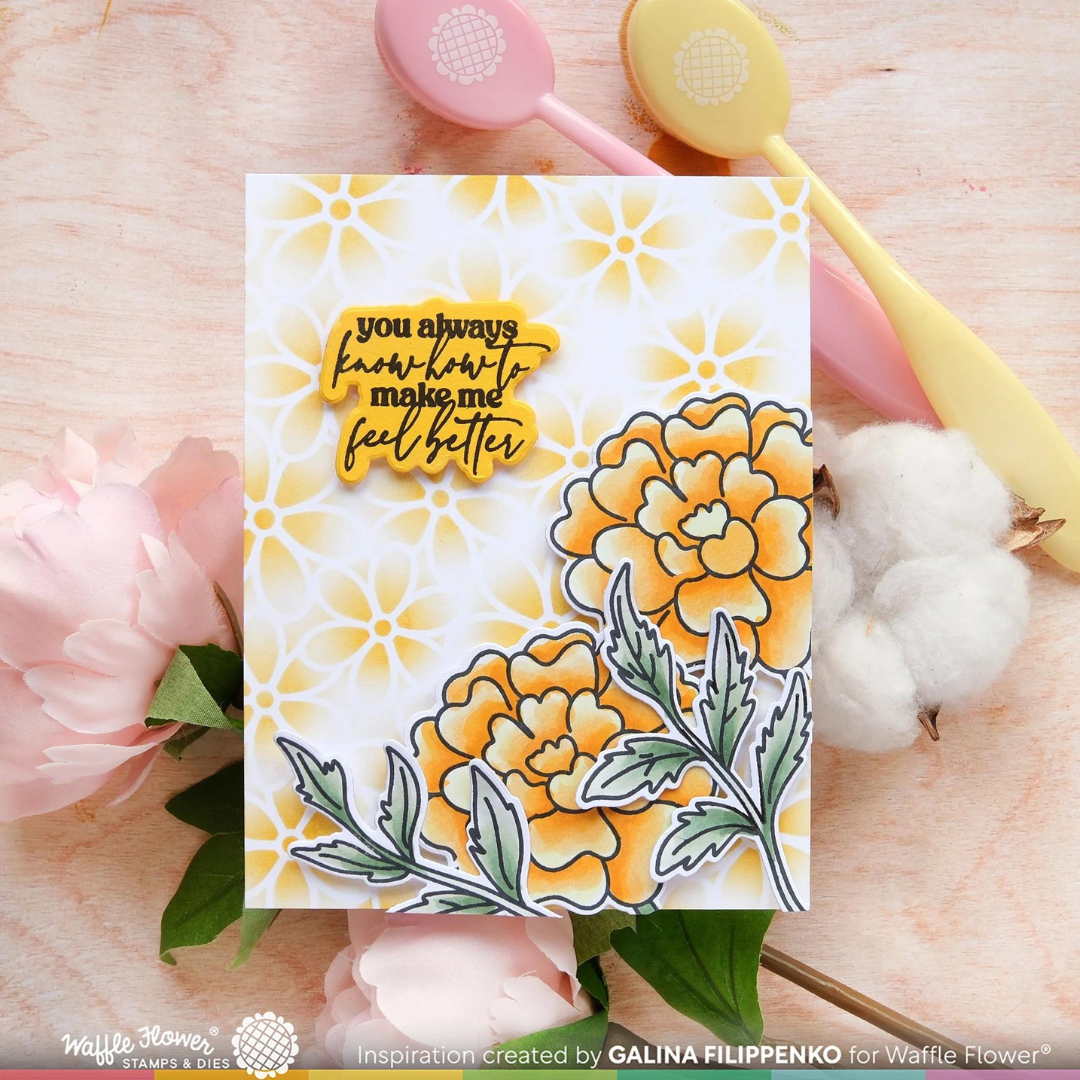 Waffle Flower - Sketched Marigold Stamp Set