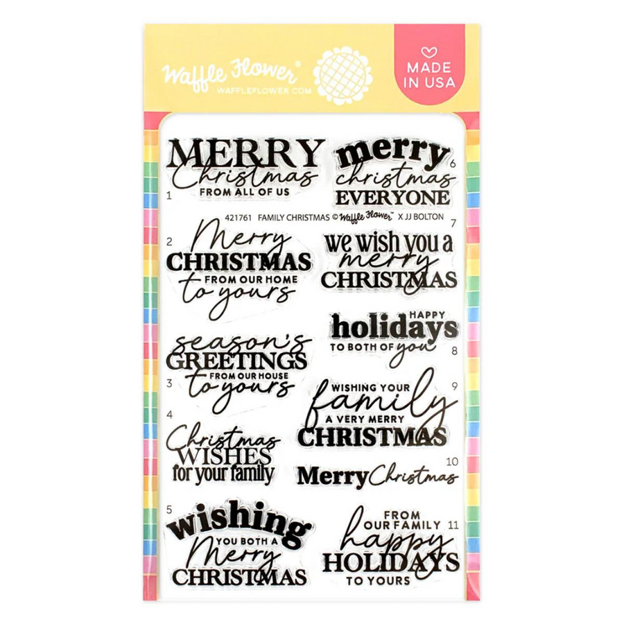 Waffle Flower - Family Christmas Sentiments Stamp Set