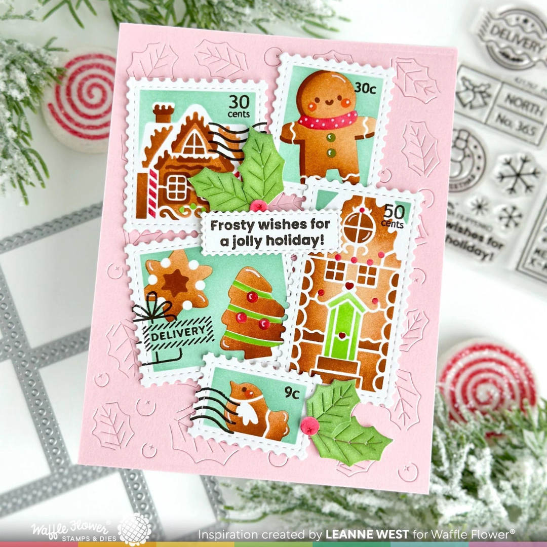 Waffe Flower - Postage Collage North Pole Stamp Set
