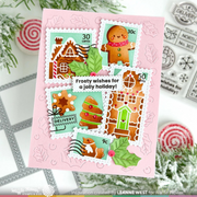 Waffle Flower - Postage Collage Gingerbread Stencil