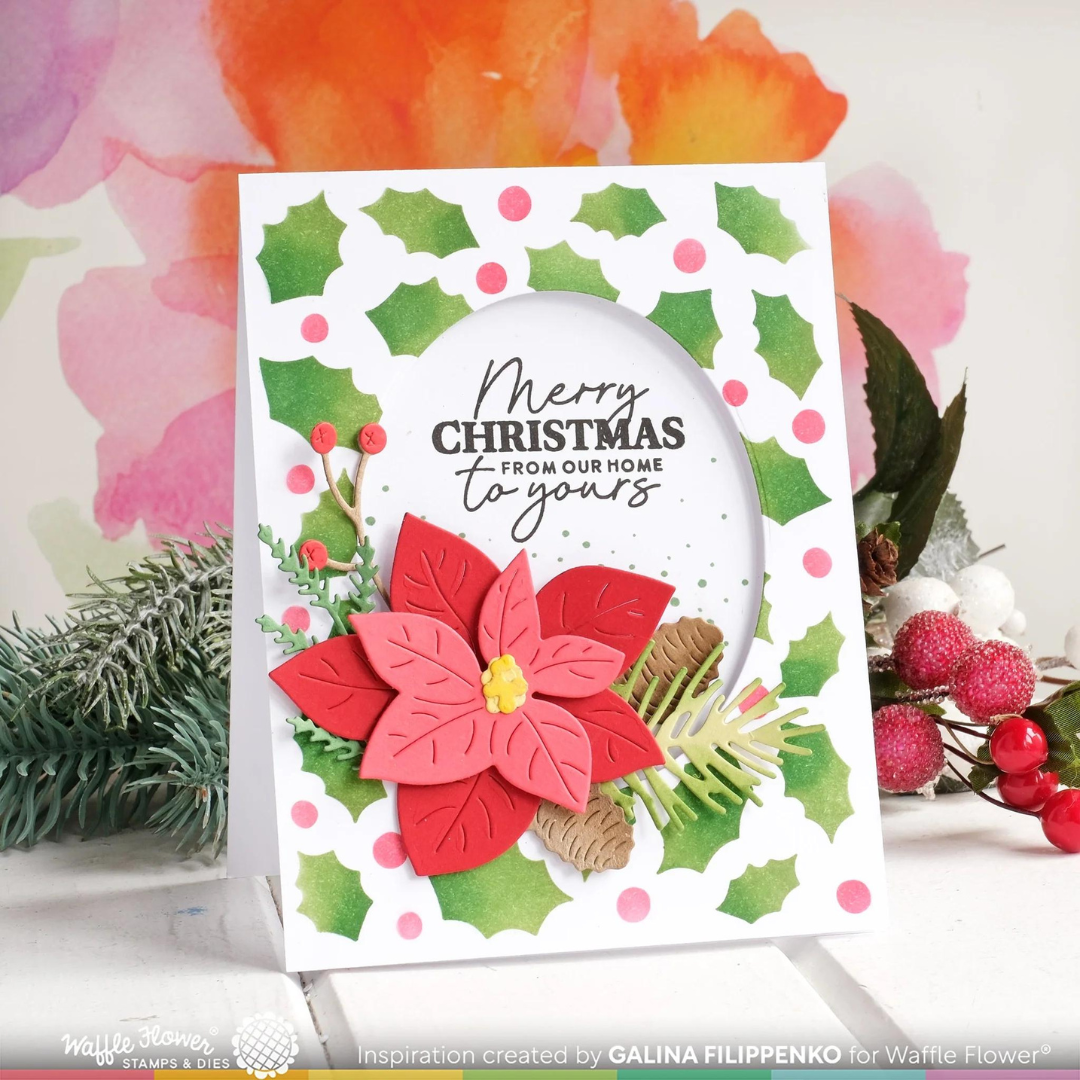 Waffle Flower - Holly Jolly Background Stencil