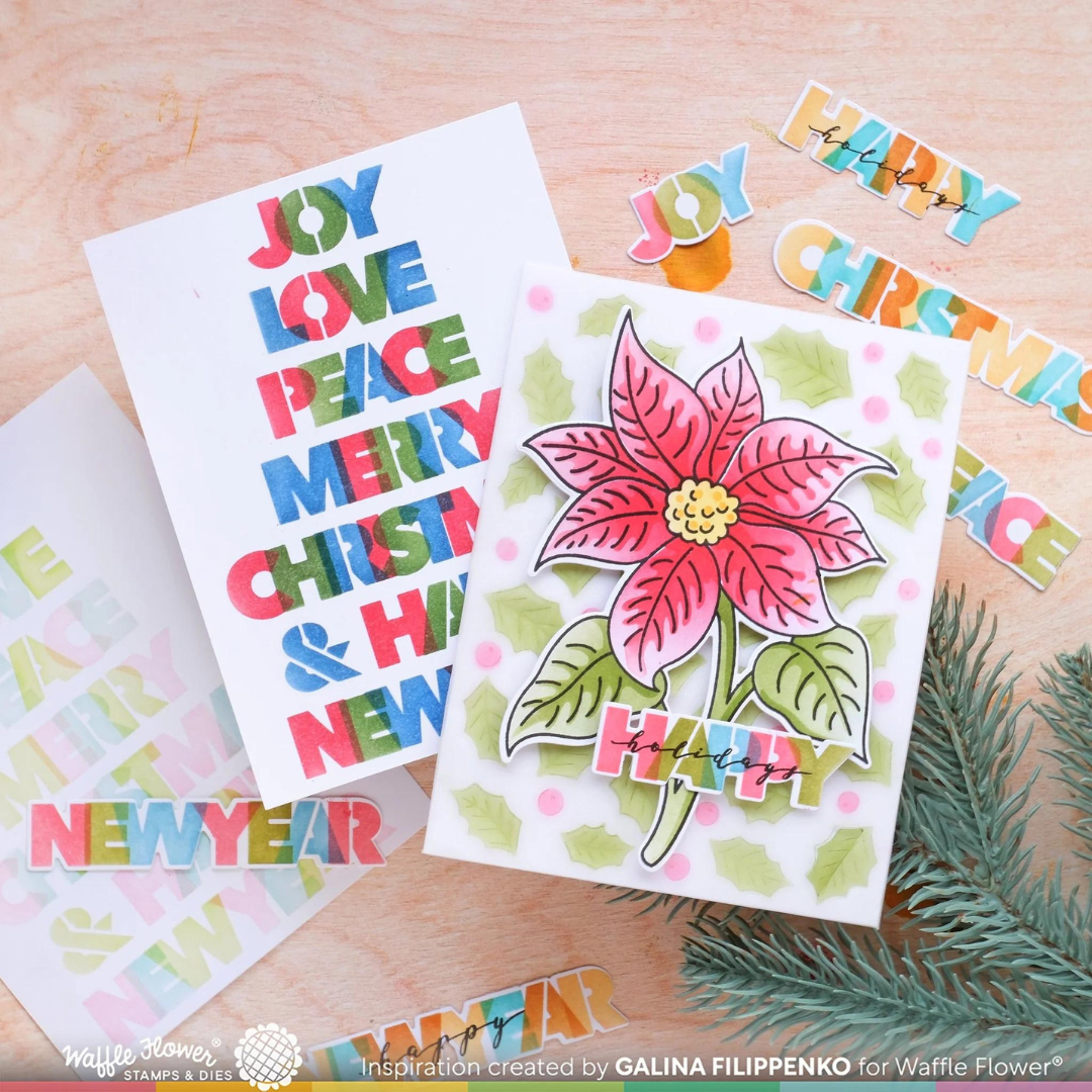 Waffle Flower - Overlapping Christmas Additions Stamp Set