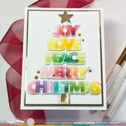 Waffle Flower - Overlapping Christmas Words Stencil Trio