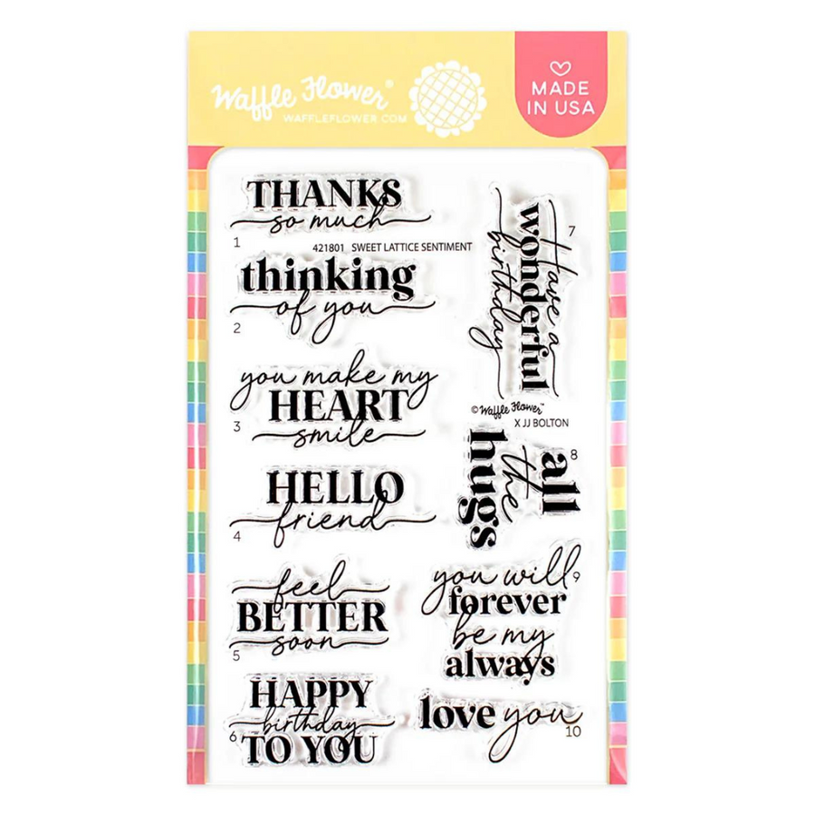 Waffle Flower - Sweet Lattice Sentiments Stamp Set