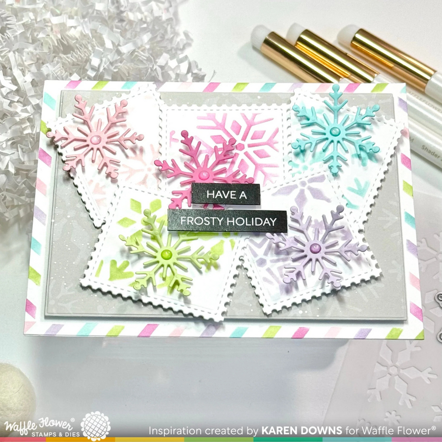 Waffle Flower - Snowflake Background Stencil