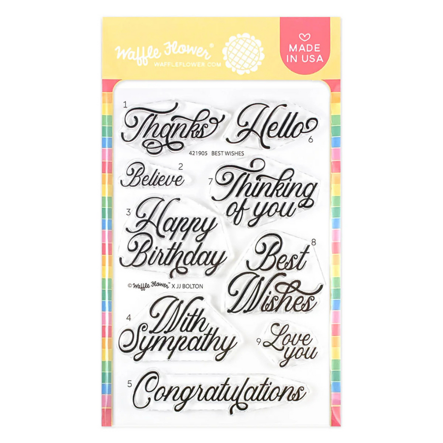 Waffle Flower - Best Wishes Stamp Set