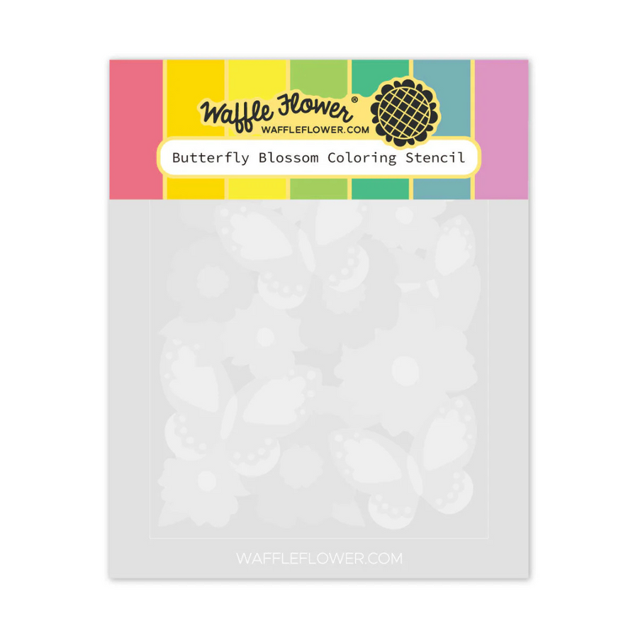 Waffle Flower - Butterfly Blossom Coloring Stencil