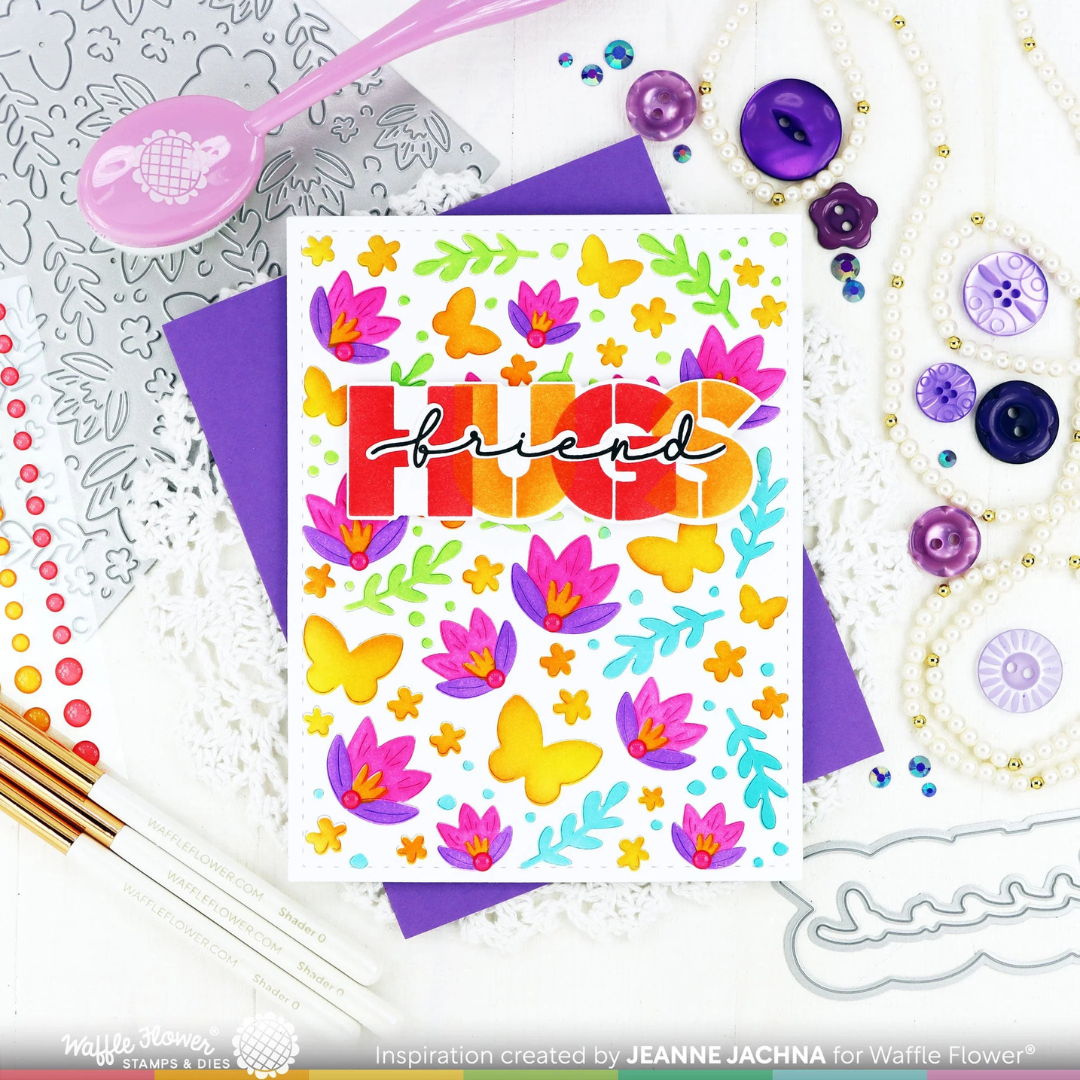 Waffle Flower - Overlapping Hugs Additions Stamp Set