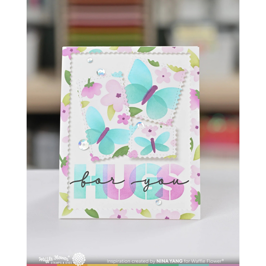 Waffle Flower - Overlapping Hugs Additions Stamp Set