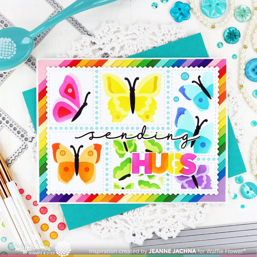 Waffle Flower - Overlapping Hugs Additions Stamp Set