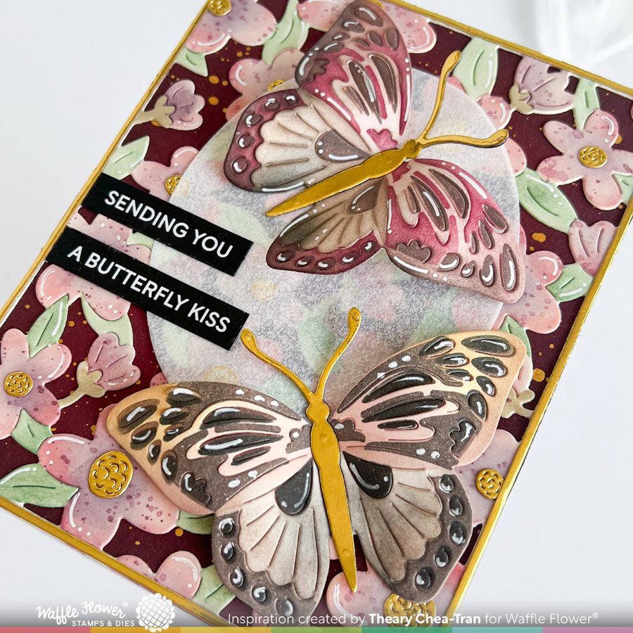 Waffle Flower - Butterfly Focal Stencil