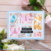 Waffle Flower - Postage Collage Butterfly Stencil