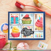 Waffle Flower - Postage Collage Birthday Stamp Set