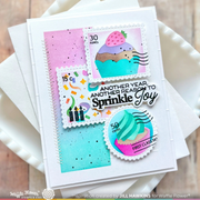 Waffle Flower - Postage Collage Birthday Stamp Set