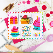 Waffle Flower - Postage Collage Birthday Stamp Set