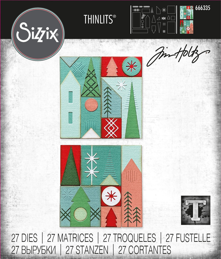 Tim Holtz - Holiday Blocks Thinlits Sizzix Dies