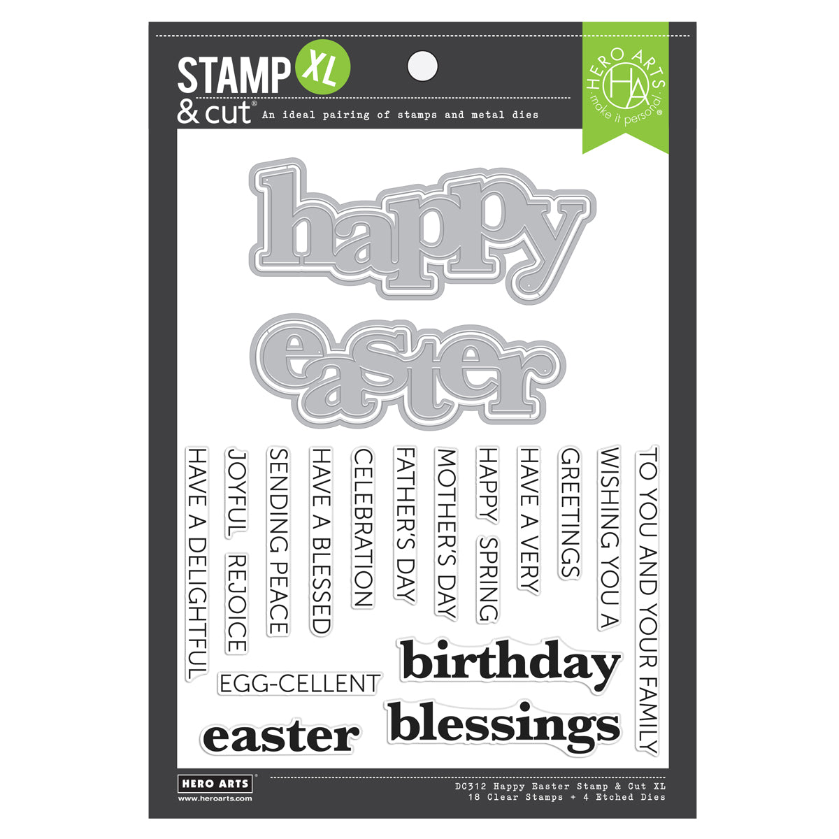 Hero Arts - Happy Easter Stamp & Cut XL from the Charming Easter Collection