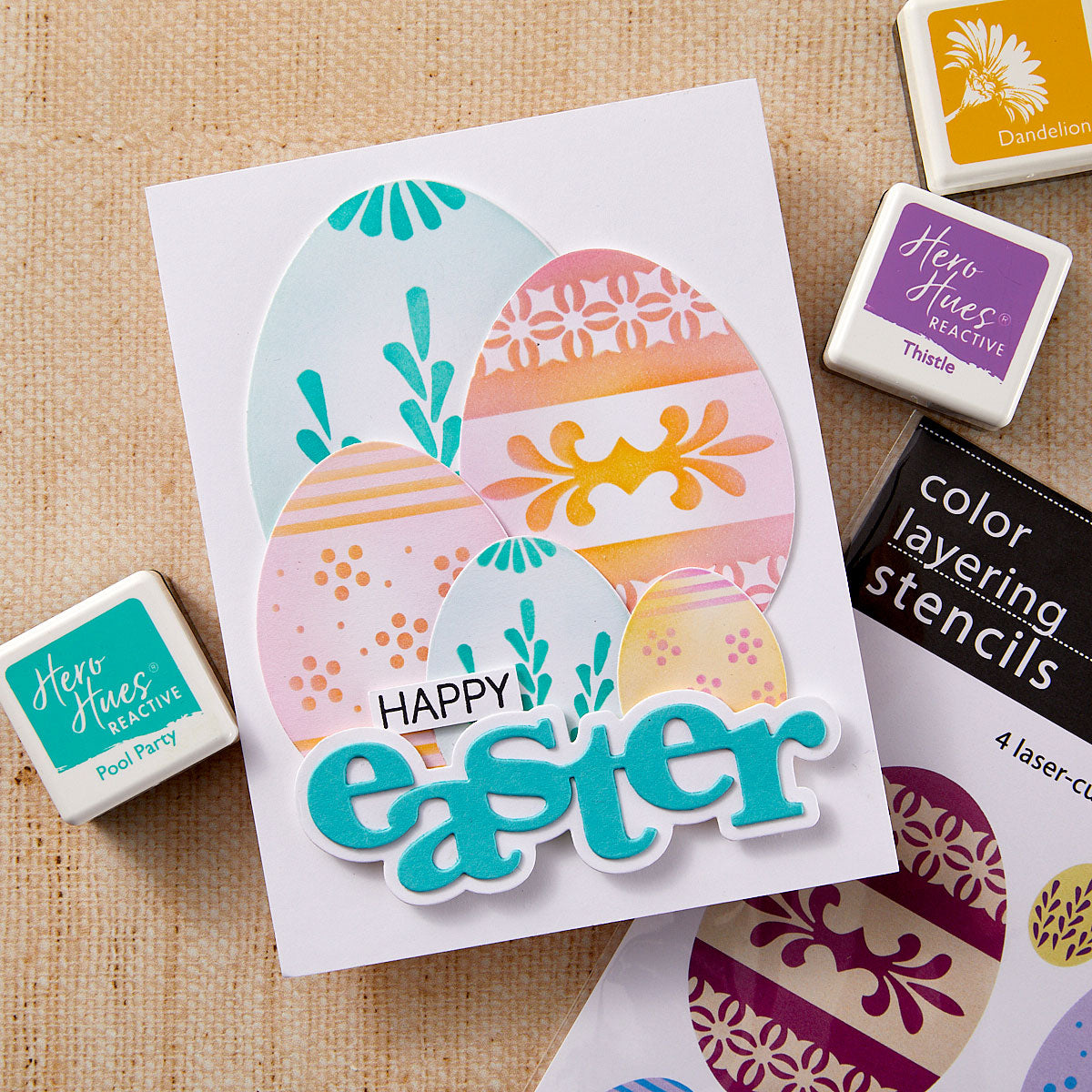 Hero Arts - Color Layering Decorative Eggs Stencils from the Charming Easter Collection