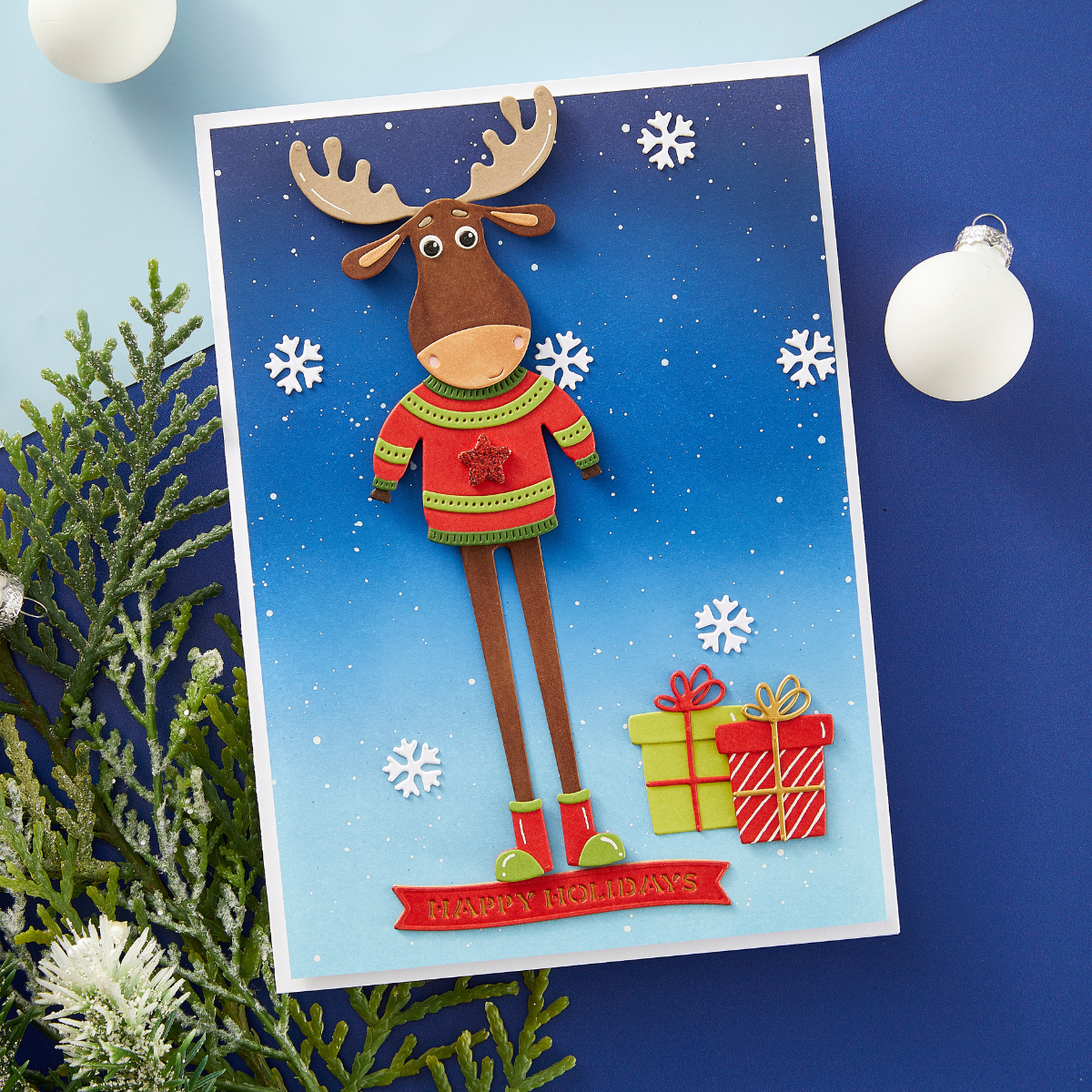 Spellbinders - Dancin' Moose Klondike Etched Dies from the Dancin' Christmas Friends Collection