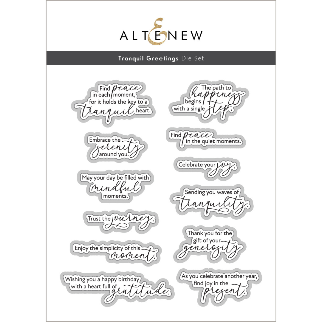 Altenew Tranquil Greetings Die Set