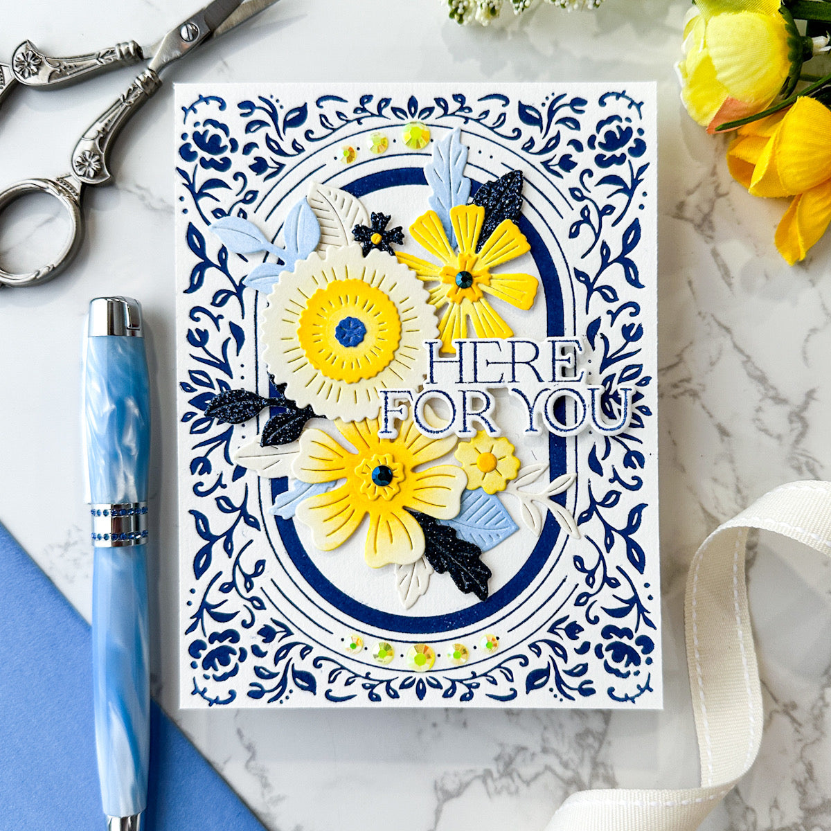 Pinkfresh Studio - Dainty Floral Frame Press Plate